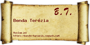 Benda Terézia névjegykártya